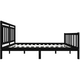  Posteljni okvir črn iz trdnega lesa 140x190 cm, (20645204) | Shoptok.si
