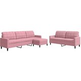 vidaXL 3-dijelni set sofa s jastucima ružičasti baršunasti | shoptok.hr