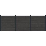 PANEL ograde 3 pcs WPC i aluminij Crna | Shoptok.si
