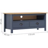 TV ormarić Hill sivi 110 x 40 x 47 cm od masivne borovine | shoptok.hr