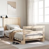 Maison Chic Posteljni okvir - Enojna postelja - Postelja za odrasle z vzglavjem 100x200 cm trdna borovina-J9267, (21774399) | Shoptok.si