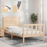 vidaXL Posteljni okvir z vzglavjem 100x200 cm trden les Cene