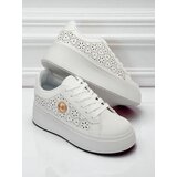 Resti Aelia women's platform sneakers white openwork ecru | ePonuda.com
