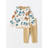 LC Waikiki Hooded Baby Boy Cardigan and Tracksuit Bottom 2-Piece Set | Shoptok.si