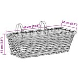  Viseća Košara za Saksije 2 pcs Siva 48 x 22 x 15 cm Lacak Ratan | shoptok.hr