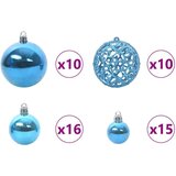 vidaXL Umjetna predsvetljena božićna jelka s kompletom kroglica Zelena | Shoptok.si