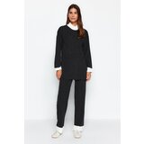 Trendyol Anthracite High Neck Color Block Ribbed Sweater-Pants Knitwear Suit | Shoptok.si