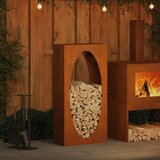 vidaXL stojalo za drva 50x23x100 cm vremensko odporno jeklo | Shoptok.si