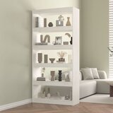 Furnova Knjižna omara/pregrada bela 80x30x167,4 cm trdna borovina, (21932259) | Shoptok.si