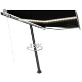 vidaXL Avtomatska tenda LED + senzor 350x250 cm antracitna | Shoptok.si