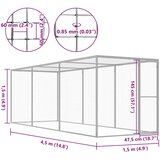  Kavez za mačke 4,5 x 1,5 x 1,5 m od pocinčanog čelika | shoptok.hr