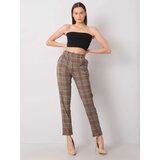 Fashion Hunters Brown plaid trousers by Araminta | Shoptok.si