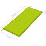  Složiva vrtna klupa s jastukom 128,5 cm od masovne tikovine | shoptok.hr