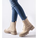 Gemre Beige eco-suede ankle boots Orson | ePonuda.com