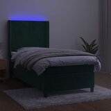  box spring s madracem LED tamnozeleni 100x200 cm baršun | shoptok.hr