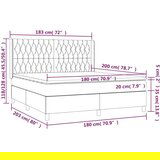  Krevet s oprugama i madracem plavi 180x200 cm od tkanine | shoptok.hr