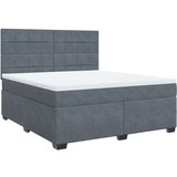 vidaXL Box spring postelja z vzmetnico temno siva 180x200 cm žamet | Shoptok.si