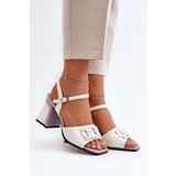S. BARSKI Elegant High-Heeled Sandals with White Ornament D&A | shoptok.hr