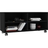 TV ormarić s kotačima crni 90 x 35 x 35 cm konstruirano drvo | shoptok.hr