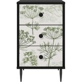  Noćni ormar GOTHA 2 kom. Crni hrast 36 x 33 x 61 cm - Zeleni uzorak drveta 2 | shoptok.hr