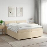  Boxspring krevet s madracem Krem 200 x 200 cm Tkanina | shoptok.hr