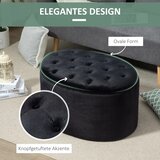  Tapecirana klupa za odlaganje baršunasti izgled ovalna 71x52x42 cm crna | shoptok.hr