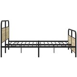 Metalni Kovinski posteljni okvir brez vzmetnice sonoma hrast 183x213 cm, (21607817) | Shoptok.si