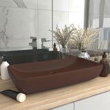 vidaXL Razkošen umivalnik pravokoten mat temno rjav 71x38 cm keramičen | Shoptok.si
