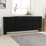 vidaXL pokrov za radijator mdf crni 205 cm Cijene