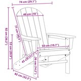  Adirondack stolica Crna 82 x 74 x 92 cm HDPE | Eponuda.com