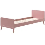 ružičasti dječji krevetić od borovine billy, 90 x 200 cm