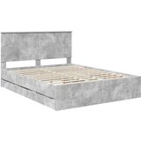  Okvir za krevet s ladicama Betonski sivi 150 x 200 cm | shoptok.hr