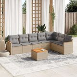  8-dijelni set vrtnih sofa s jastucima bež od poliratana | shoptok.hr