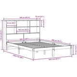 vidaXL Krevet s regalom za knjige bez madraca 160x200 cm od borovine | shoptok.hr