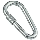 Karabin z varovalno matico (Ø x Do: 8 x 60 mm, Prelomna obremenitev: 540 kg, Nerjavno jeklo, A4)