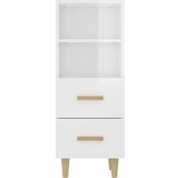  Komoda visok sijaj bela 34,5x34x90 cm konstruiran les, (20654225) | Shoptok.si