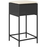  7-dijelni vrtni barski set od poliratana s jastucima crni Crna 110 x 70 x 110 cm | shoptok.hr