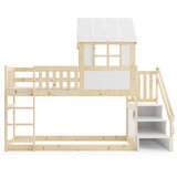 Molarem Home Drveni dječji povišeni krevet Antresola sa stepenicama - 200x90cm - svijetlo drvo | shoptok.hr