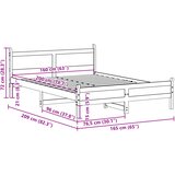  Okvir kreveta bez madraca 160 x 200 cm od masivne borovine | shoptok.hr