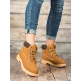 Shelvt Women's natural leather hiking boots brown | ePonuda.com