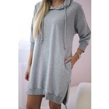 Kesi Dress with a hood and a long back in gray | Shoptok.si