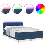  Postelja z box springom z vzmetnico & LED Modra 140x200 cm Tkanina, (22080756) | Shoptok.si