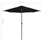  Balkonski suncobran crni 270 x 144 x 222 cm polukružni | shoptok.hr