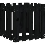  Vrtna sadilica s izgledom ograde crna 50x50x50 cm od borovine | shoptok.hr