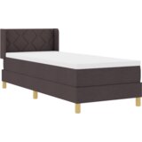  Krevet s opruga kutije Tamno smeđa i bijela 80 x 200 cm tkanina | shoptok.hr