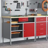 vidaXL Radna površina Siva, Smeđa, Crvena | shoptok.hr