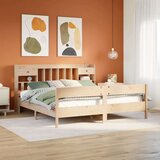  Knjižna postelja brez vzmetnice 200x200 cm trdna borovina, (21607300) | Shoptok.si