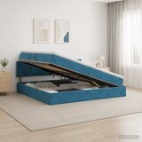 Krevet s od storage Tamno plava 200 x 200 cm Baršun Cijene