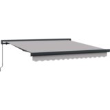 vidaXL Ručna uvlakača tenda Svjetlosiva 350x250 cm, Materijal za zamjenu tende za okvir 3.5x2.5 m Svjetlosiva | shoptok.hr