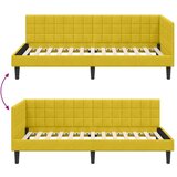  Kutni okvir kreveta s uzglavljem Žuta 90 x 190 cm Baršun | shoptok.hr